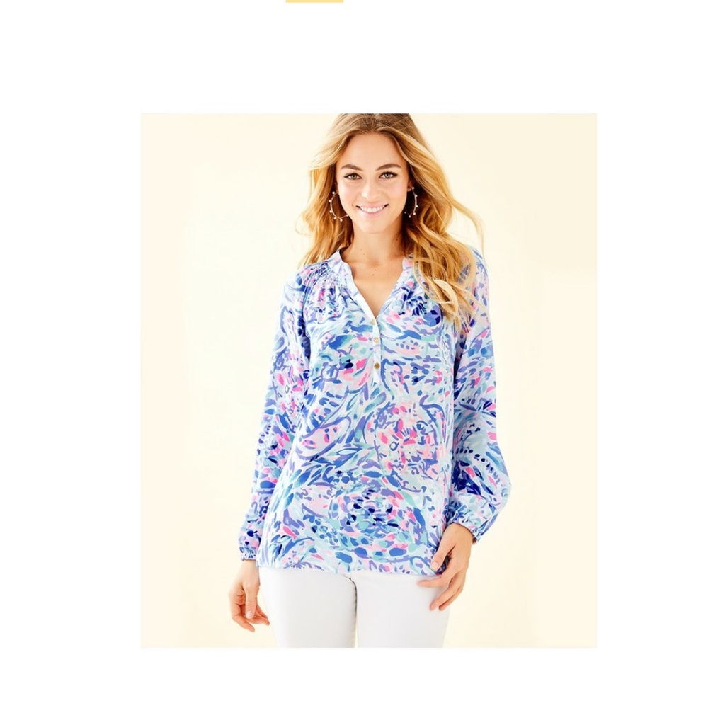 Lilly Pulitzer Elsa Silk Top Blouse xs